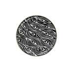 Digitally Created Peacock Feather Pattern In Black And White Hat Clip Ball Marker Front