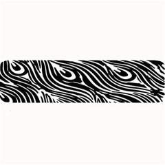 Digitally Created Peacock Feather Pattern In Black And White Large Bar Mats by Simbadda