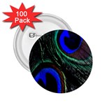 Peacock Feather 2.25  Buttons (100 pack)  Front