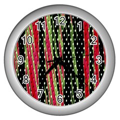 Alien Animal Skin Pattern Wall Clocks (silver) 