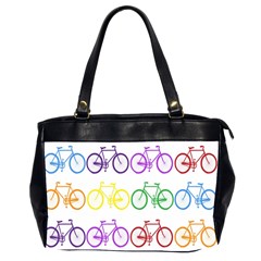 Rainbow Colors Bright Colorful Bicycles Wallpaper Background Office Handbags (2 Sides) 