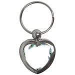 Beautiful Frame Made Up Of Blue Peacock Feathers Key Chains (Heart)  Front