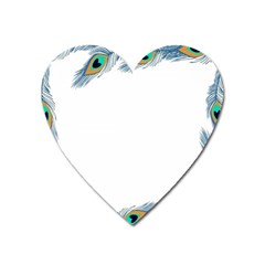 Beautiful Frame Made Up Of Blue Peacock Feathers Heart Magnet by Simbadda