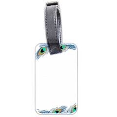 Beautiful Frame Made Up Of Blue Peacock Feathers Luggage Tags (two Sides) by Simbadda