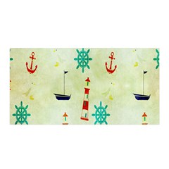 Vintage Seamless Nautical Wallpaper Pattern Satin Wrap