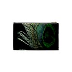 Feather Peacock Drops Green Cosmetic Bag (Small)  Back
