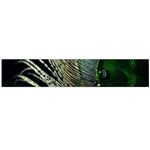 Feather Peacock Drops Green Flano Scarf (Large) Back