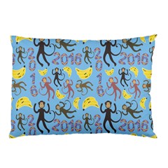Cute Monkeys Seamless Pattern Pillow Case by Simbadda