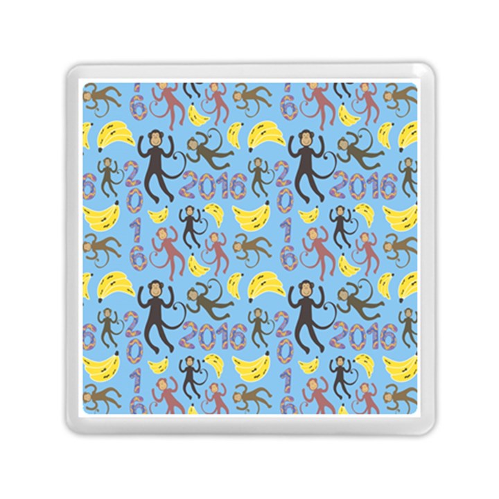 Cute Monkeys Seamless Pattern Memory Card Reader (Square) 