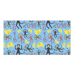 Cute Monkeys Seamless Pattern Satin Shawl by Simbadda