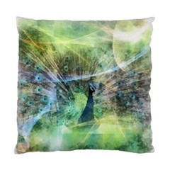 Digitally Painted Abstract Style Watercolour Painting Of A Peacock Standard Cushion Case (one Side) by Simbadda
