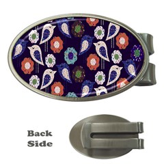 Cute Birds Pattern Money Clips (oval)  by Simbadda