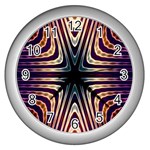 Colorful Seamless Vibrant Pattern Wall Clocks (Silver)  Front