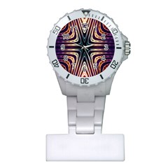 Colorful Seamless Vibrant Pattern Plastic Nurses Watch by Simbadda