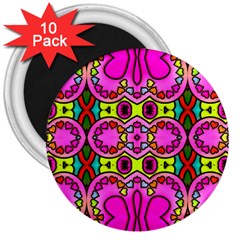 Love Hearths Colourful Abstract Background Design 3  Magnets (10 Pack)  by Simbadda