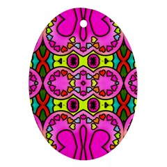 Love Hearths Colourful Abstract Background Design Oval Ornament (two Sides) by Simbadda