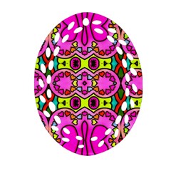 Love Hearths Colourful Abstract Background Design Oval Filigree Ornament (two Sides) by Simbadda