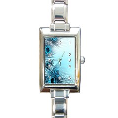 Feathery Background Rectangle Italian Charm Watch by Simbadda