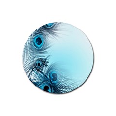 Feathery Background Rubber Round Coaster (4 Pack)  by Simbadda