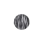 Black White Seamless Fur Pattern 1  Mini Magnets Front