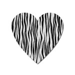 Black White Seamless Fur Pattern Heart Magnet Front