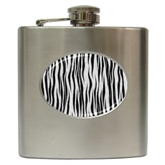 Black White Seamless Fur Pattern Hip Flask (6 Oz) by Simbadda