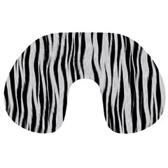 Black White Seamless Fur Pattern Travel Neck Pillows by Simbadda