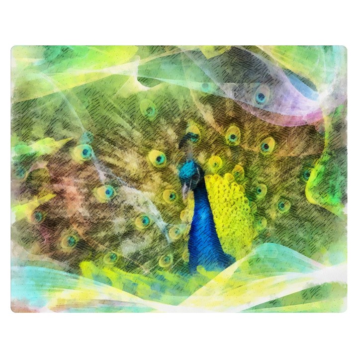 Peacock Digital Painting Double Sided Flano Blanket (Medium) 