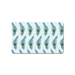 Background Of Beautiful Peacock Feathers Wallpaper For Scrapbooking Magnet (name Card) by Simbadda