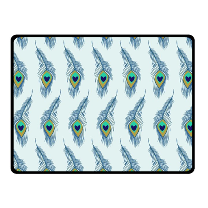 Background Of Beautiful Peacock Feathers Wallpaper For Scrapbooking Double Sided Fleece Blanket (Small) 