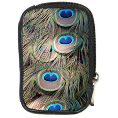 Colorful Peacock Feathers Background Compact Camera Cases by Simbadda