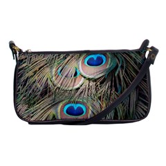 Colorful Peacock Feathers Background Shoulder Clutch Bags