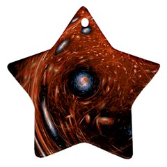 Fractal Peacock World Background Star Ornament (Two Sides)