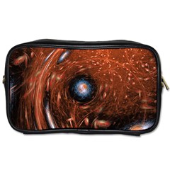 Fractal Peacock World Background Toiletries Bags 2-side by Simbadda
