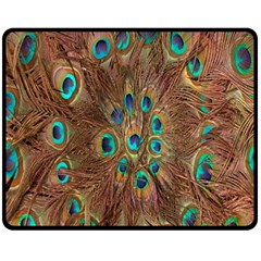 Peacock Pattern Background Fleece Blanket (medium)  by Simbadda