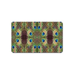 Beautiful Peacock Feathers Seamless Abstract Wallpaper Background Magnet (name Card) by Simbadda