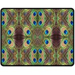 Beautiful Peacock Feathers Seamless Abstract Wallpaper Background Double Sided Fleece Blanket (Medium)  58.8 x47.4  Blanket Back