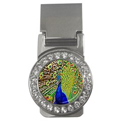 Graphic Painting Of A Peacock Money Clips (cz)  by Simbadda