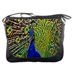Graphic Painting Of A Peacock Messenger Bags Front