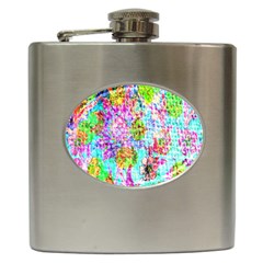 Bright Rainbow Background Hip Flask (6 Oz) by Simbadda