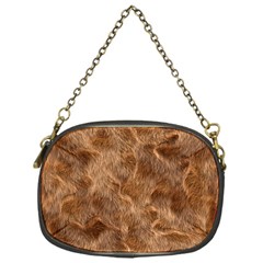 Brown Seamless Animal Fur Pattern Chain Purses (one Side)  by Simbadda