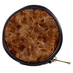 Brown Seamless Animal Fur Pattern Mini Makeup Bags by Simbadda