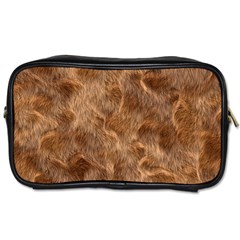 Brown Seamless Animal Fur Pattern Toiletries Bags 2-side by Simbadda