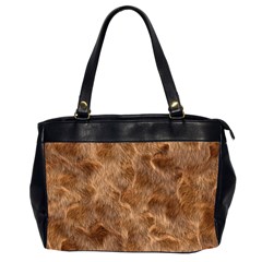 Brown Seamless Animal Fur Pattern Office Handbags (2 Sides)  by Simbadda