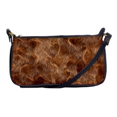 Brown Seamless Animal Fur Pattern Shoulder Clutch Bags by Simbadda