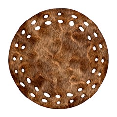 Brown Seamless Animal Fur Pattern Ornament (round Filigree) by Simbadda