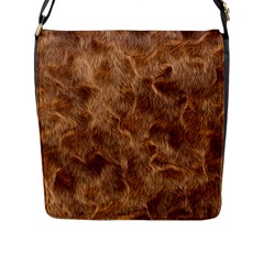 Brown Seamless Animal Fur Pattern Flap Messenger Bag (l)  by Simbadda