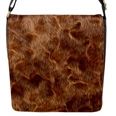 Brown Seamless Animal Fur Pattern Flap Messenger Bag (s)