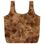 Brown Seamless Animal Fur Pattern Full Print Recycle Bags (L)  Front