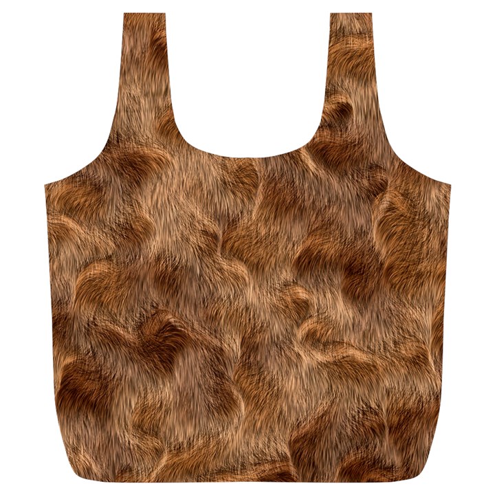 Brown Seamless Animal Fur Pattern Full Print Recycle Bags (L) 
